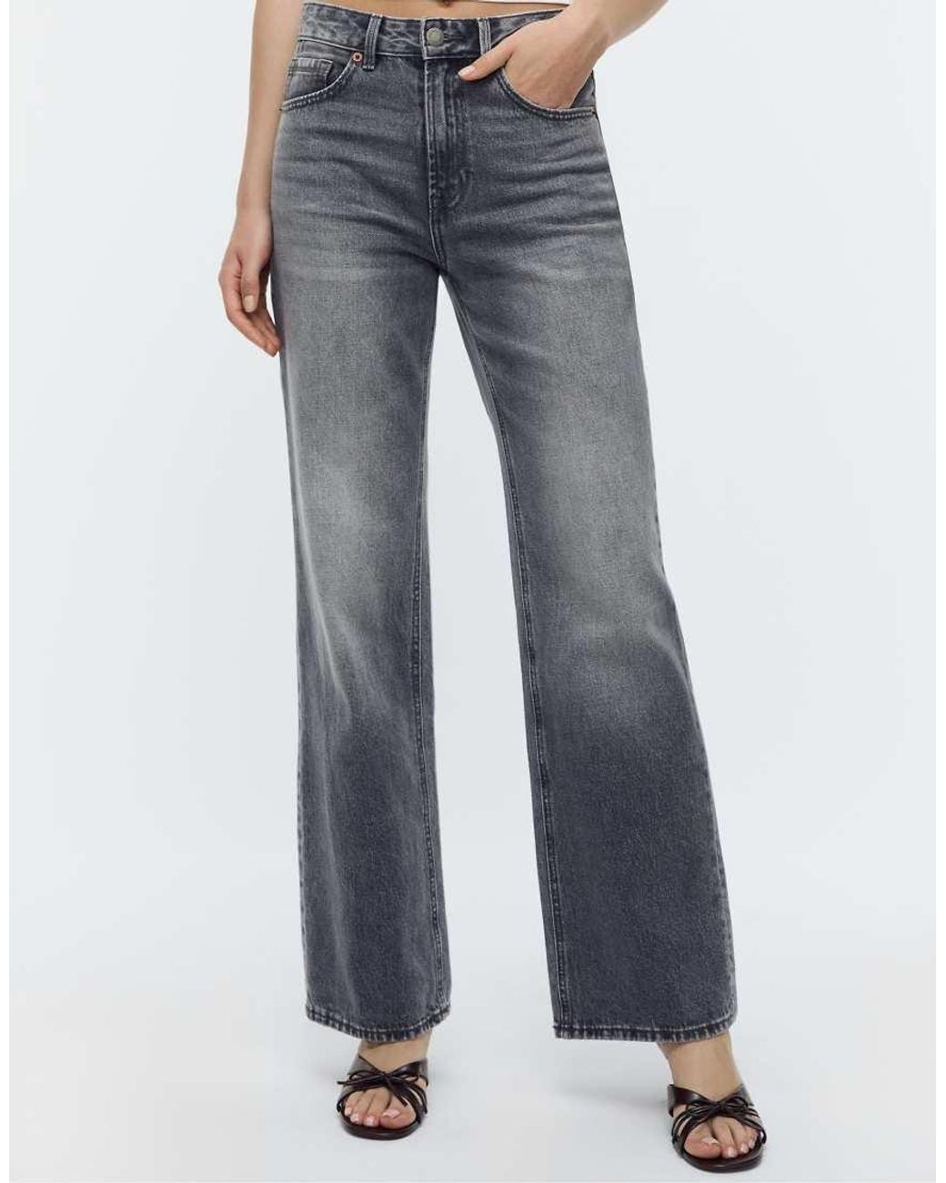 Stradivarius Blue Wide Leg Dad Jean