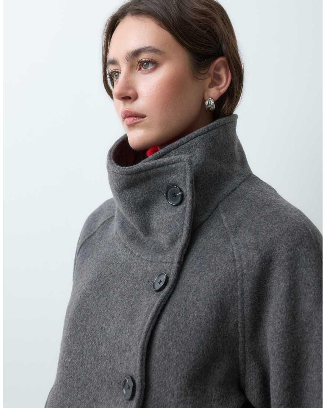 Mango Gray Teen Funnel Neck Short Jacket