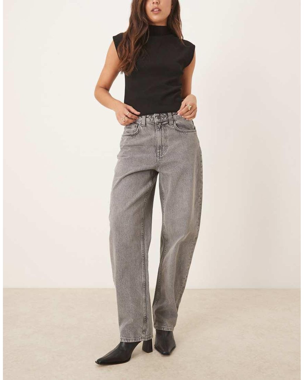 Vaqueros Grises De Corte Barrel Slim De ASOS de color Natural