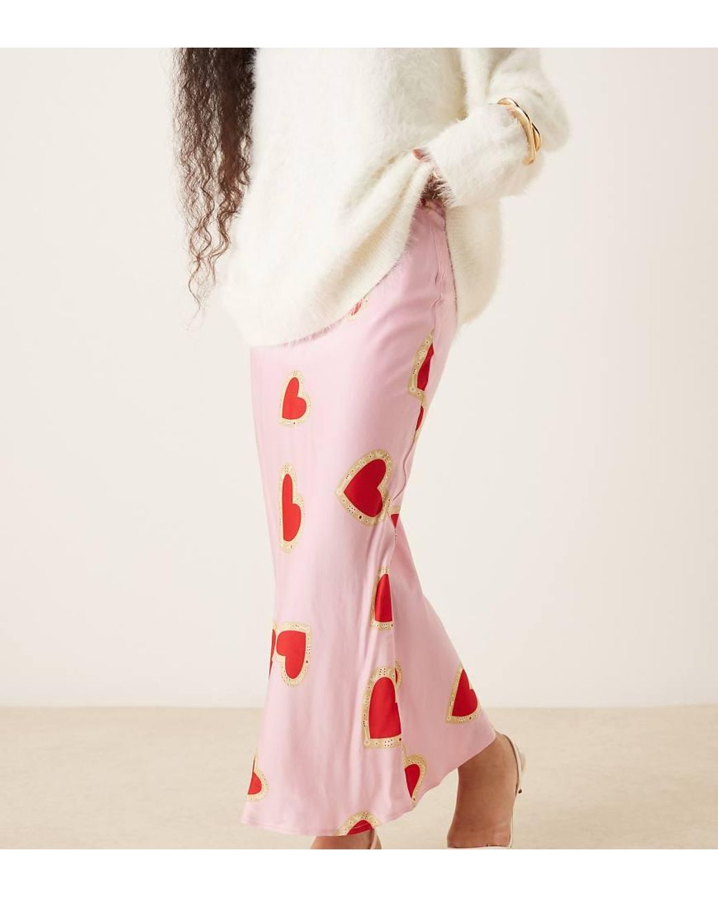 Never Fully Dressed Pink Petite Dorris Satin Maxi Slip Skirt