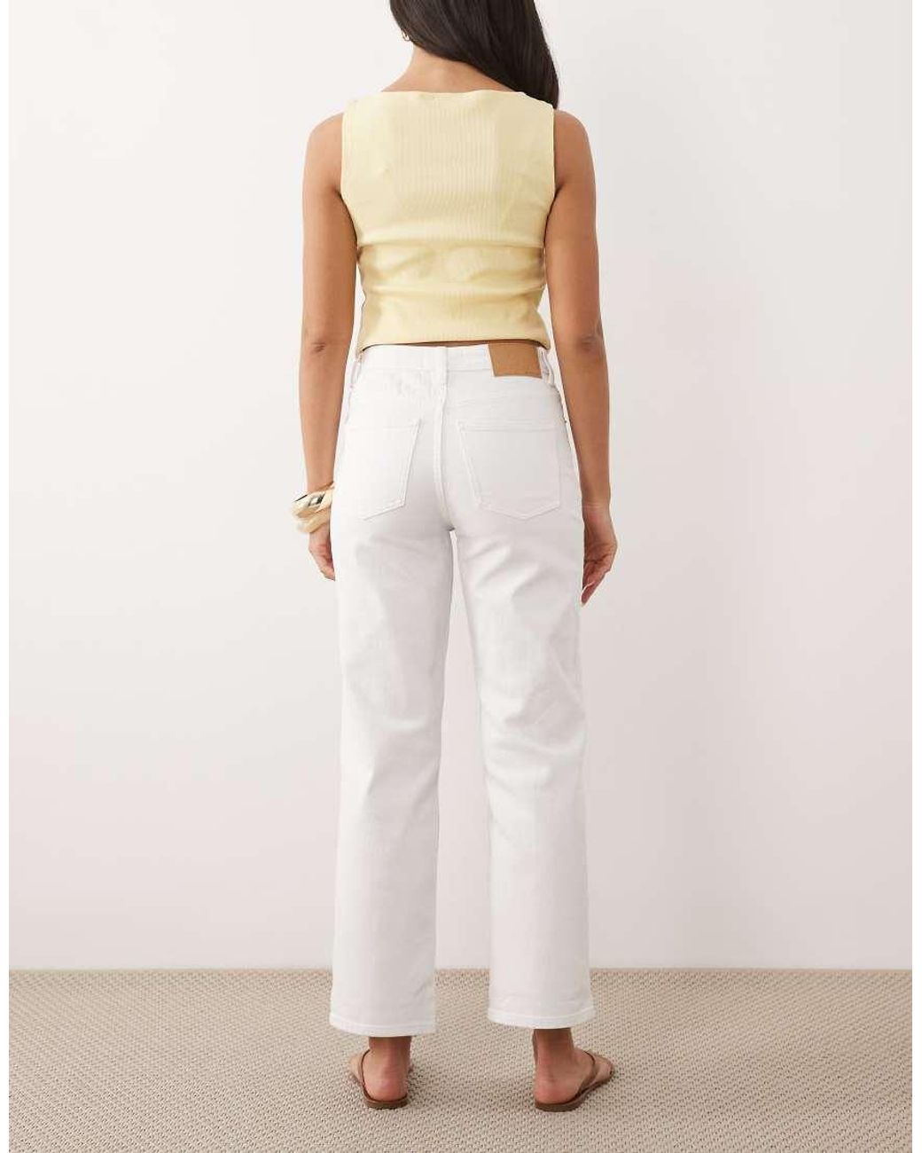ASOS Natural Ankle Grazer Comfort Stretch Straight Leg Jean