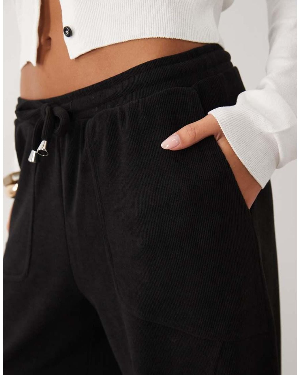 ASOS White Soft Cord Wide Leg Pant