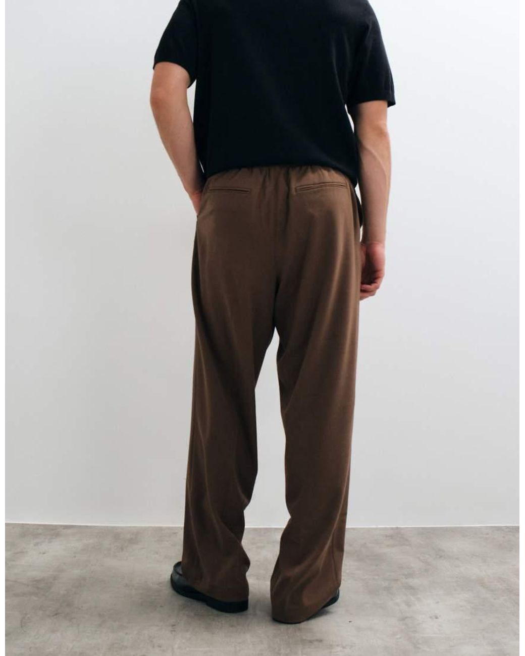 ASOS Brown Flexmaxtm Smart Wide Leg Pants for men