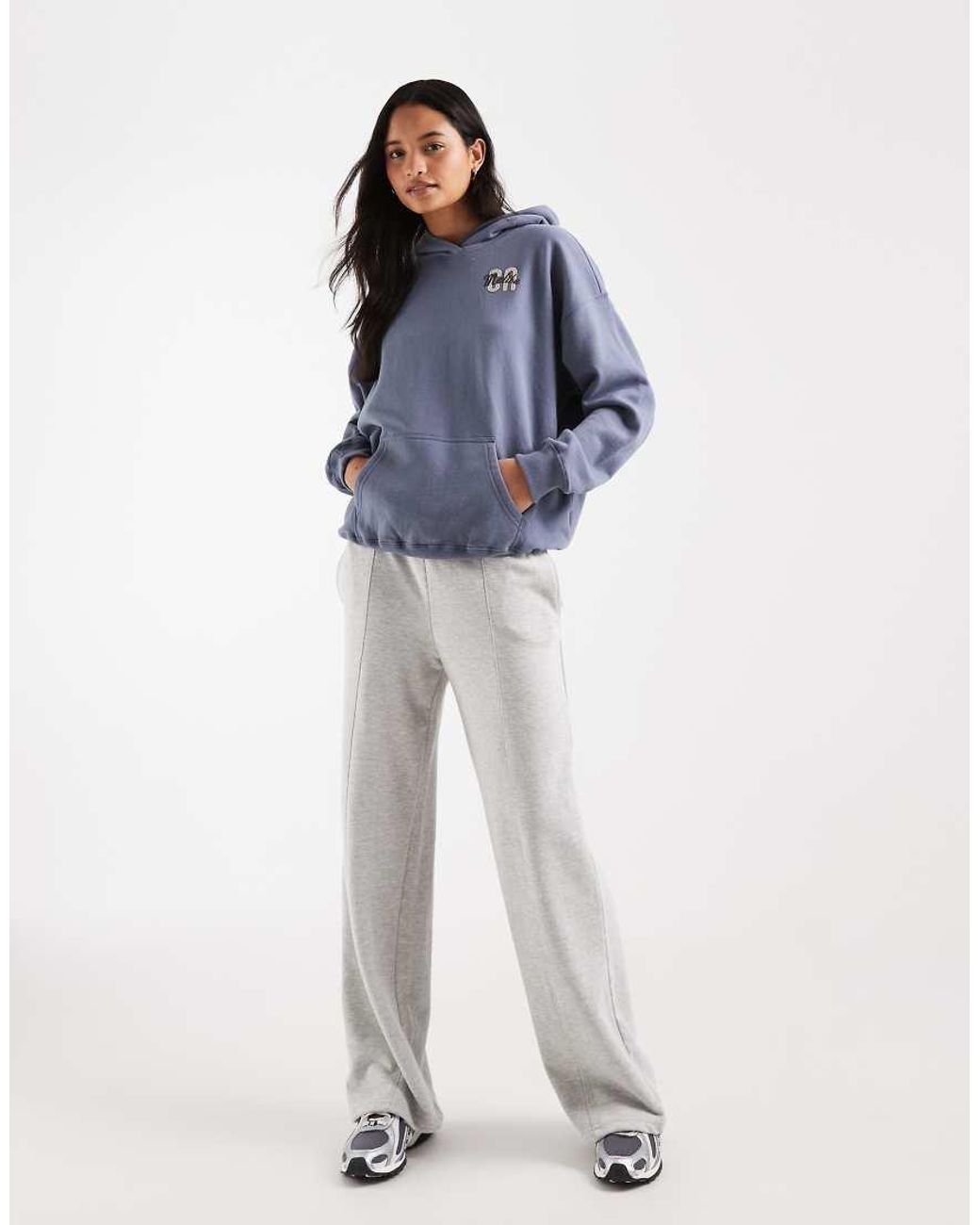 Hollister Blue Oversized Logo Graphic Hoodie