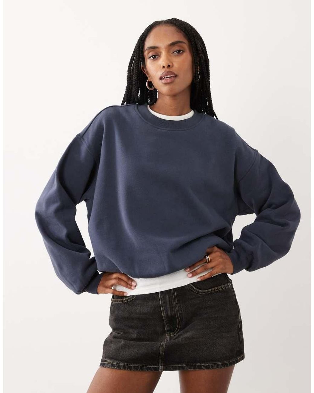 Cotton On Blue Boxy Crew Neck Sweater