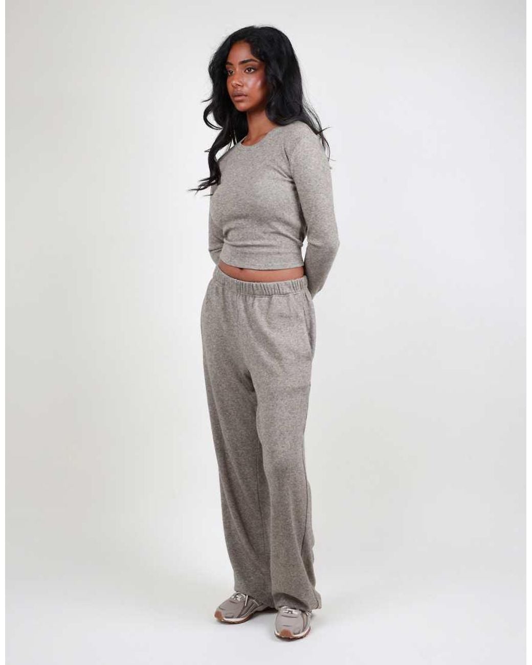 SIMMI White Heavyweight Knit Straight Leg Trouser