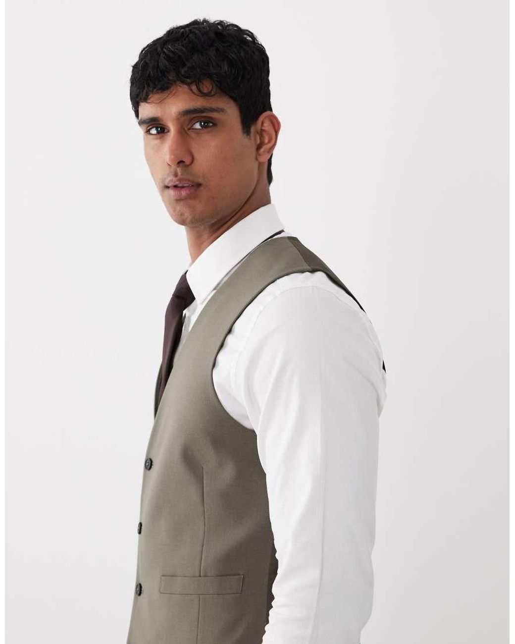 ASOS Green Skinny Suit Vest for men