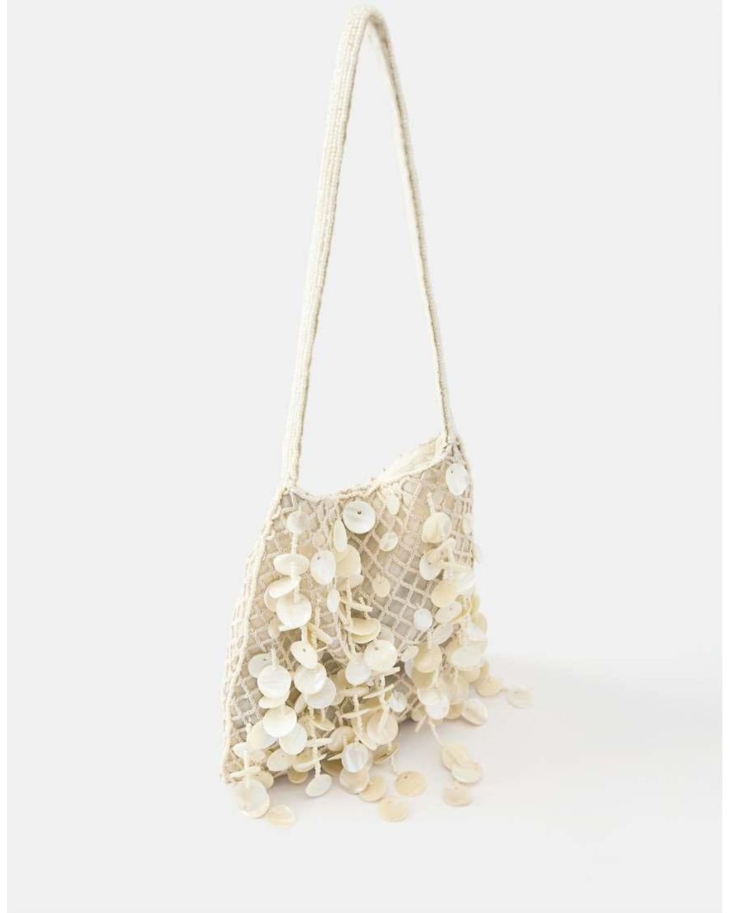 Borsa Da Spalla Écru Con Perline di Pull&Bear in Natural