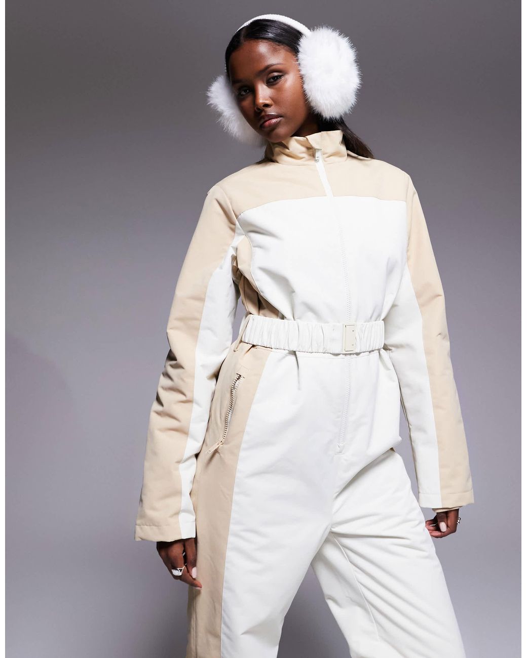 Threadbare Gray Ski Two-tone Ski Suit