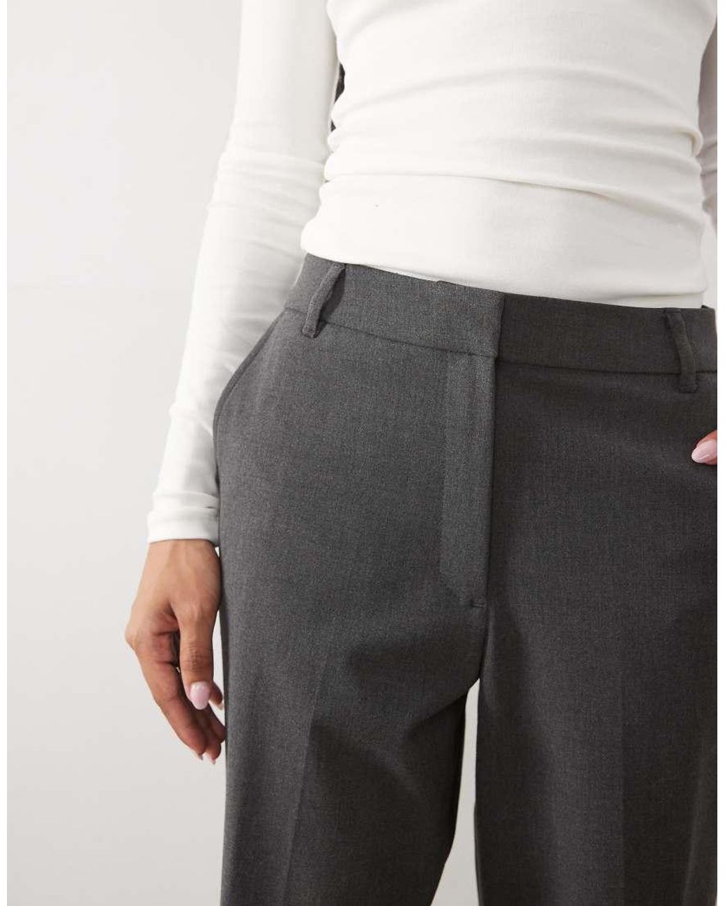 ASOS Black Petite Tailored Relaxed Straight Trousers