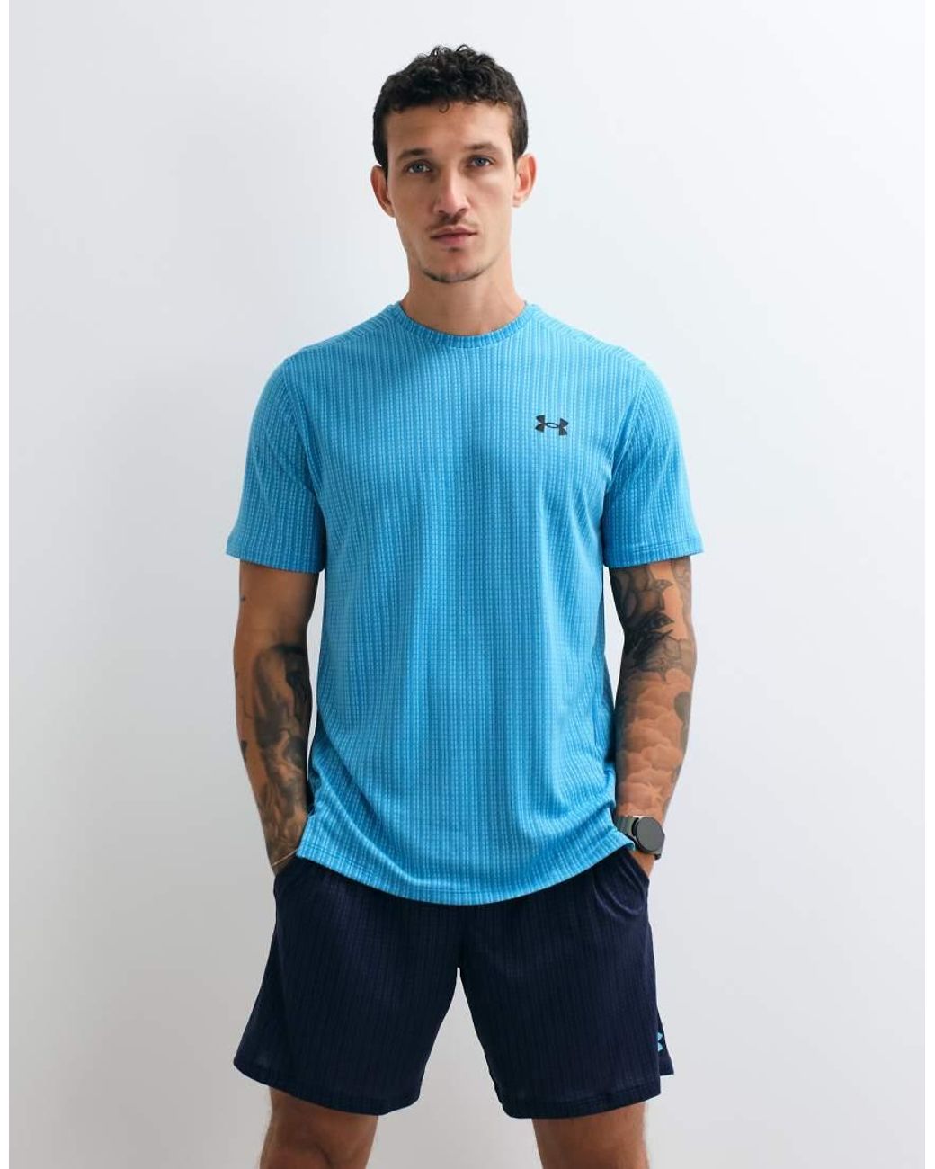 Under Armour Blue Tech Vent Jacquard T-shirt for men