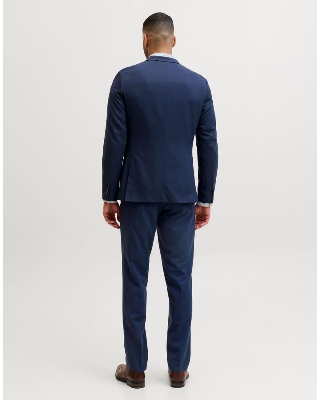 Jack & Jones Blue Franco Super Slim Fit Tailored Trousers for men