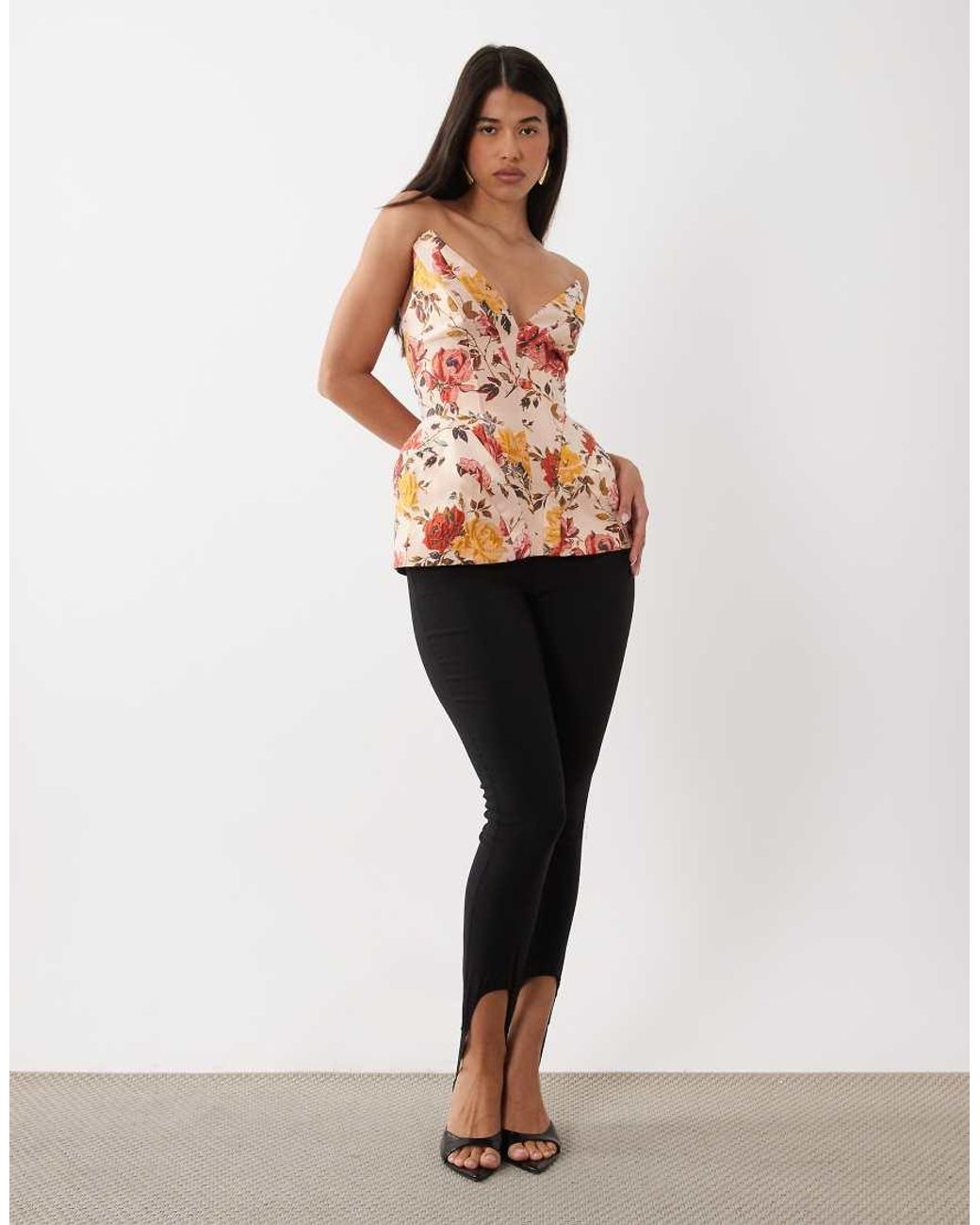 ASOS Orange Sculpted Jacquard Top