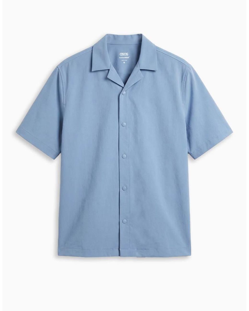 ASOS Blue Motionmaxtm Relaxed Fit Four Way Stretch Shirt for men