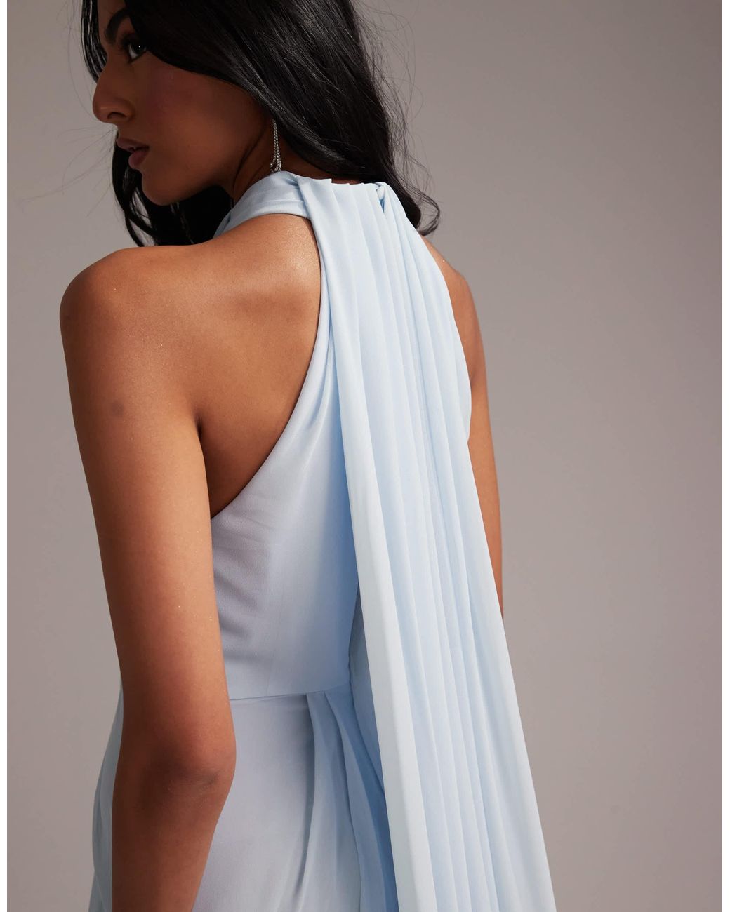iris flower maxi dress Sea Blue Flower Applique Iris Maxi Dress