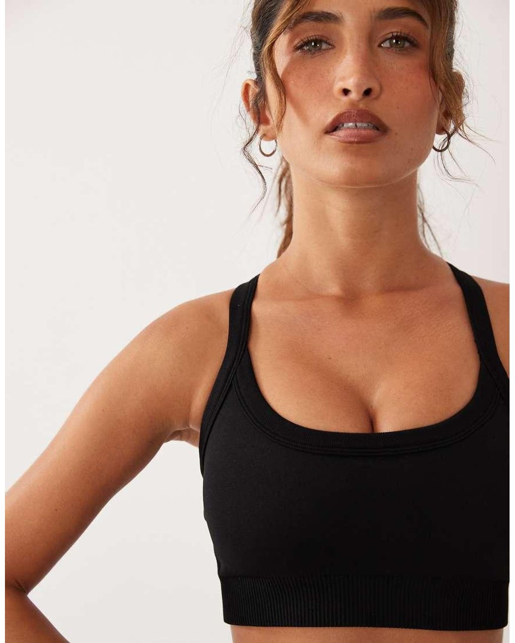 4505 Black Sculpting Seamless Medium Support Convertible Strap Sports Bra