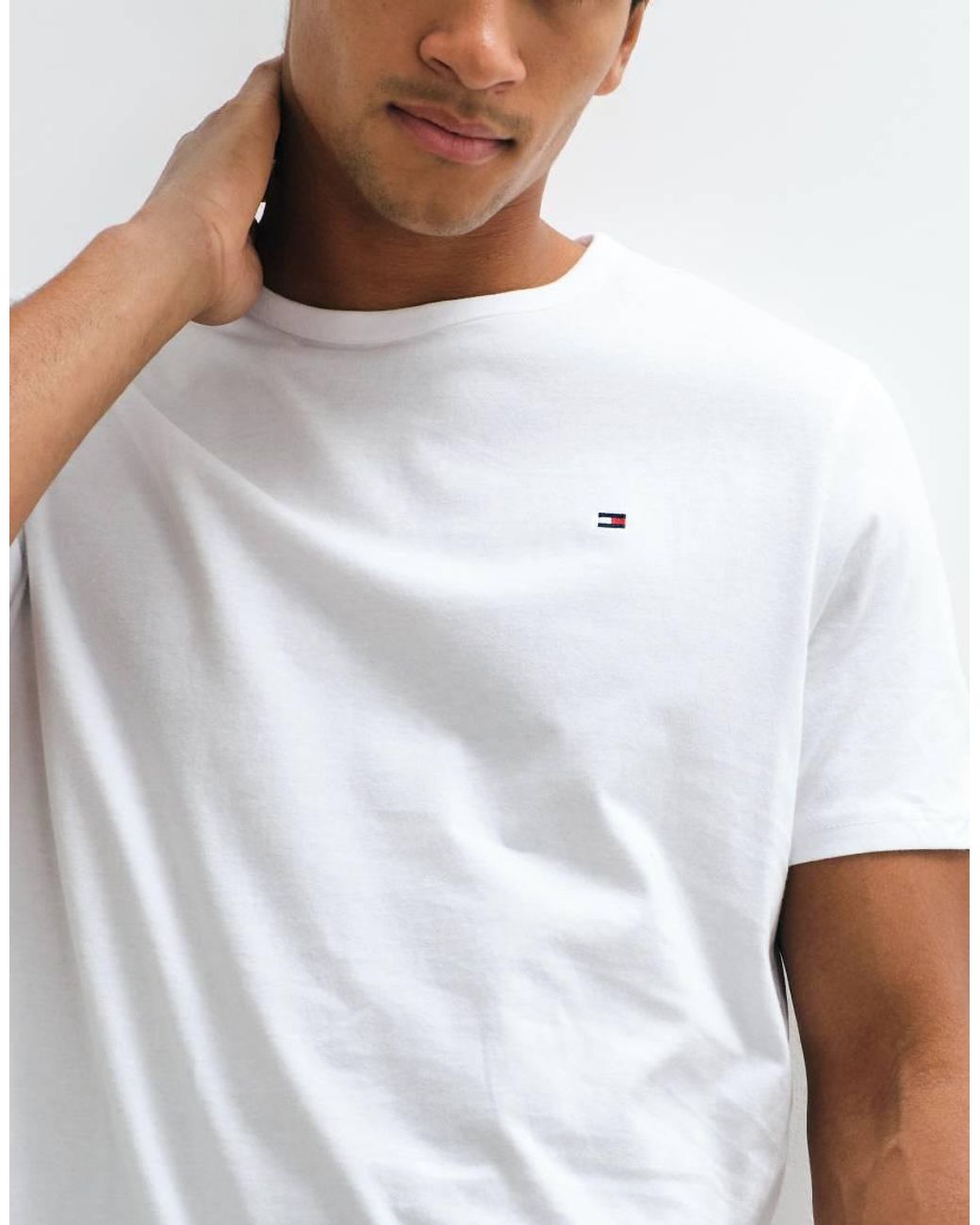 Tommy Hilfiger White Signature Essential Flag Logo 3 Pack T-Shirt for men
