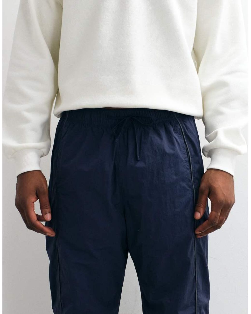 Hollister White Baggy Side Graphic Track Pant for men