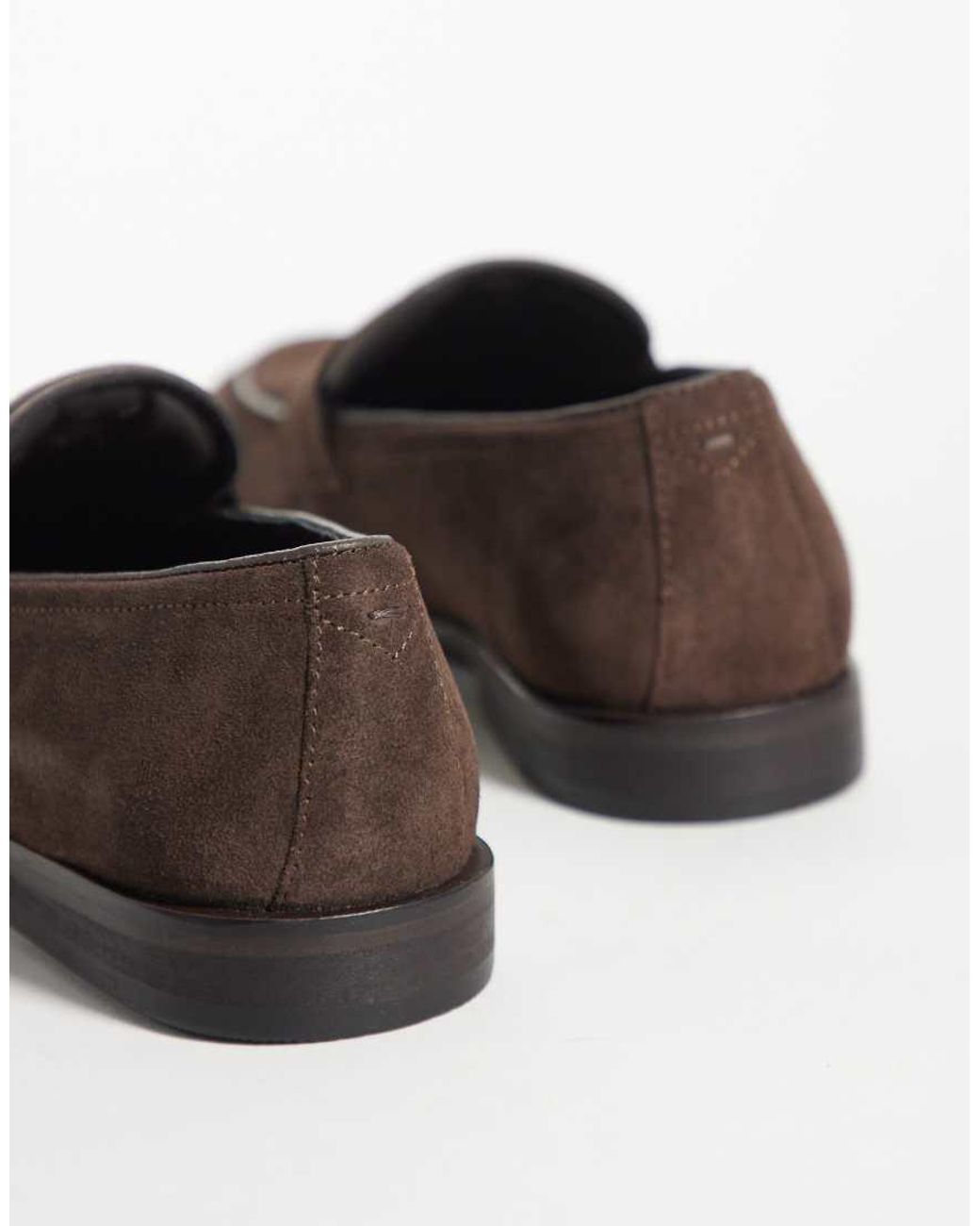 ASOS Brown Slim Penny Loafers for men