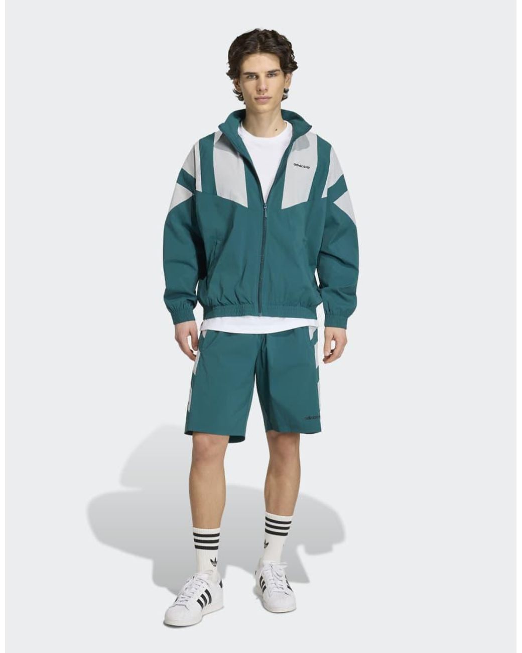 Adidas Originals Green Blocked Track Top for men