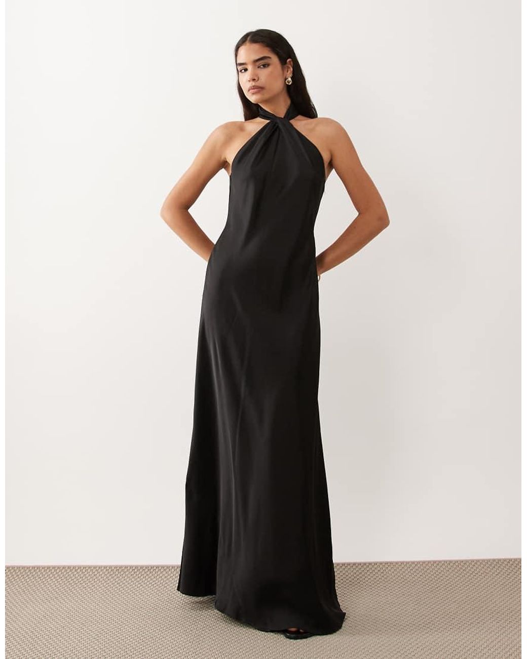 Ralph Lauren Black Halterneck Cut Out Maxi Dress