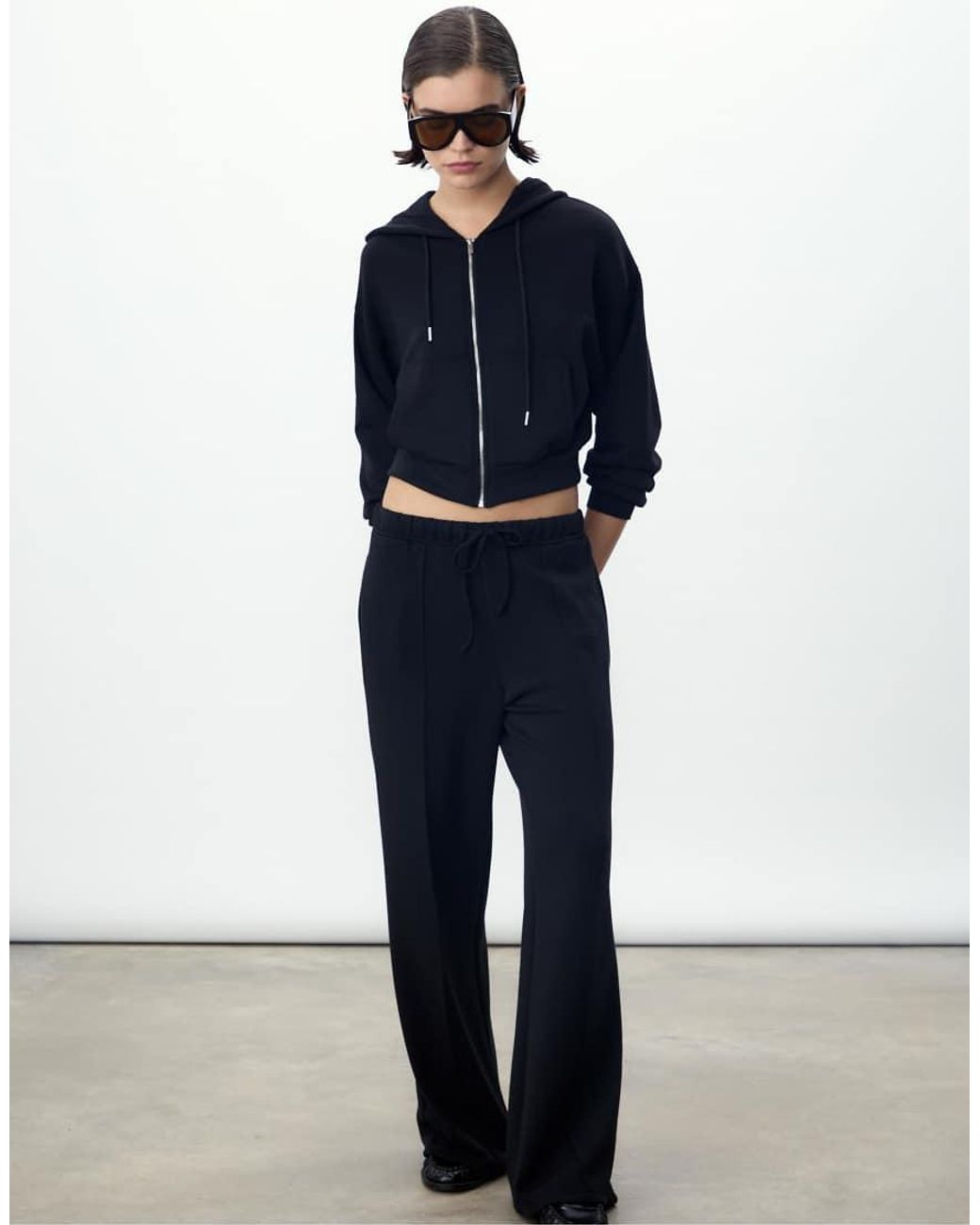 Stradivarius Black Hooded Jacket