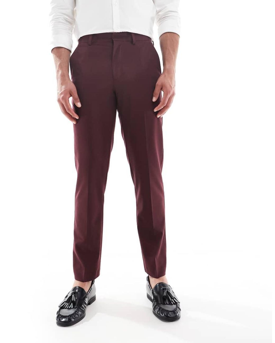 ASOS Red Slim Suit Trousers for men