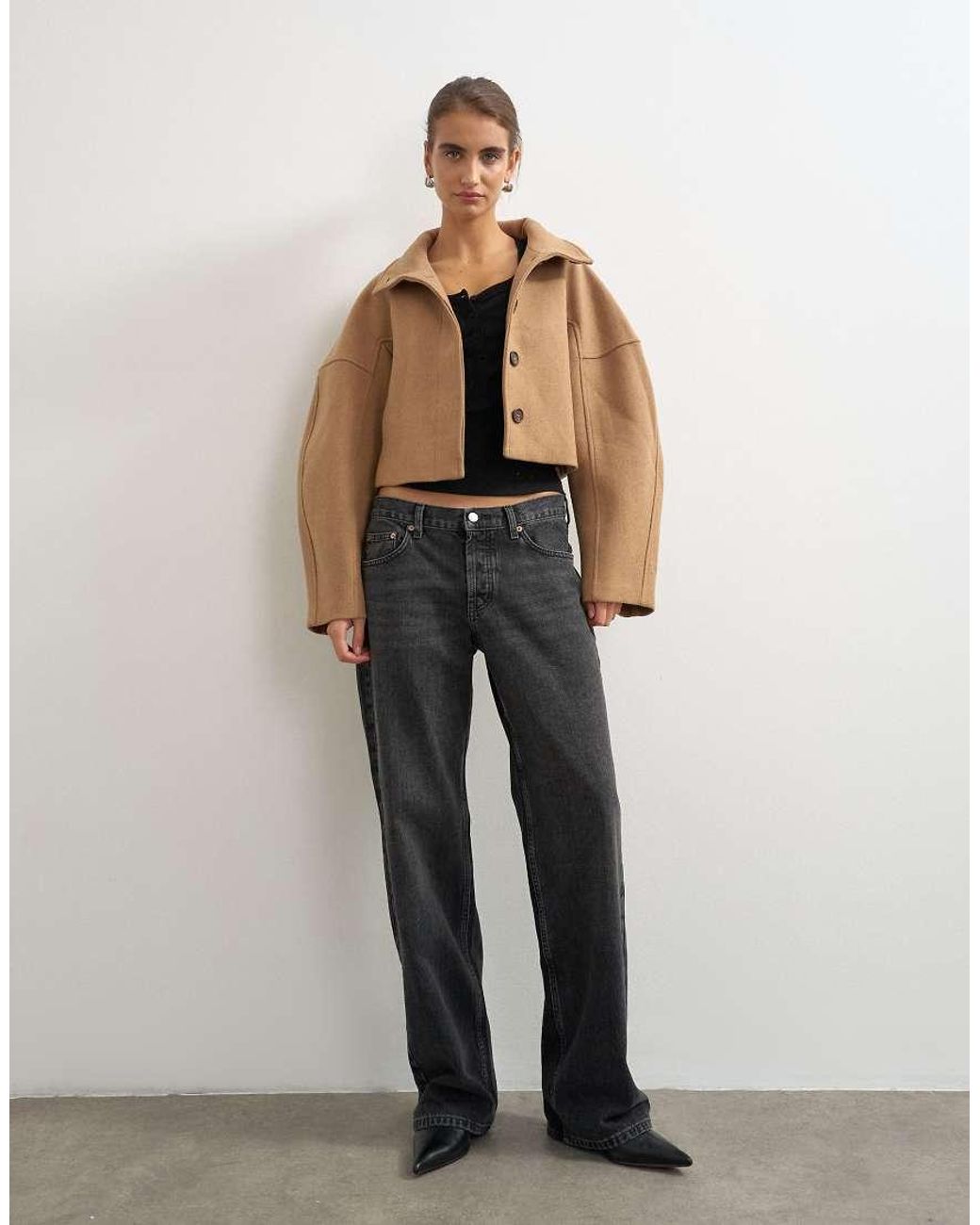 TOPSHOP Natural Cropped Formal Coat