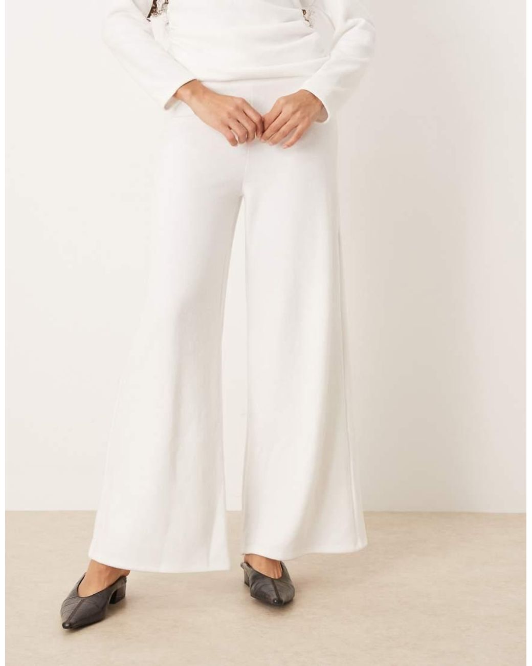 ASOS Natural Supersoft Co-ord Wide Leg Trouser