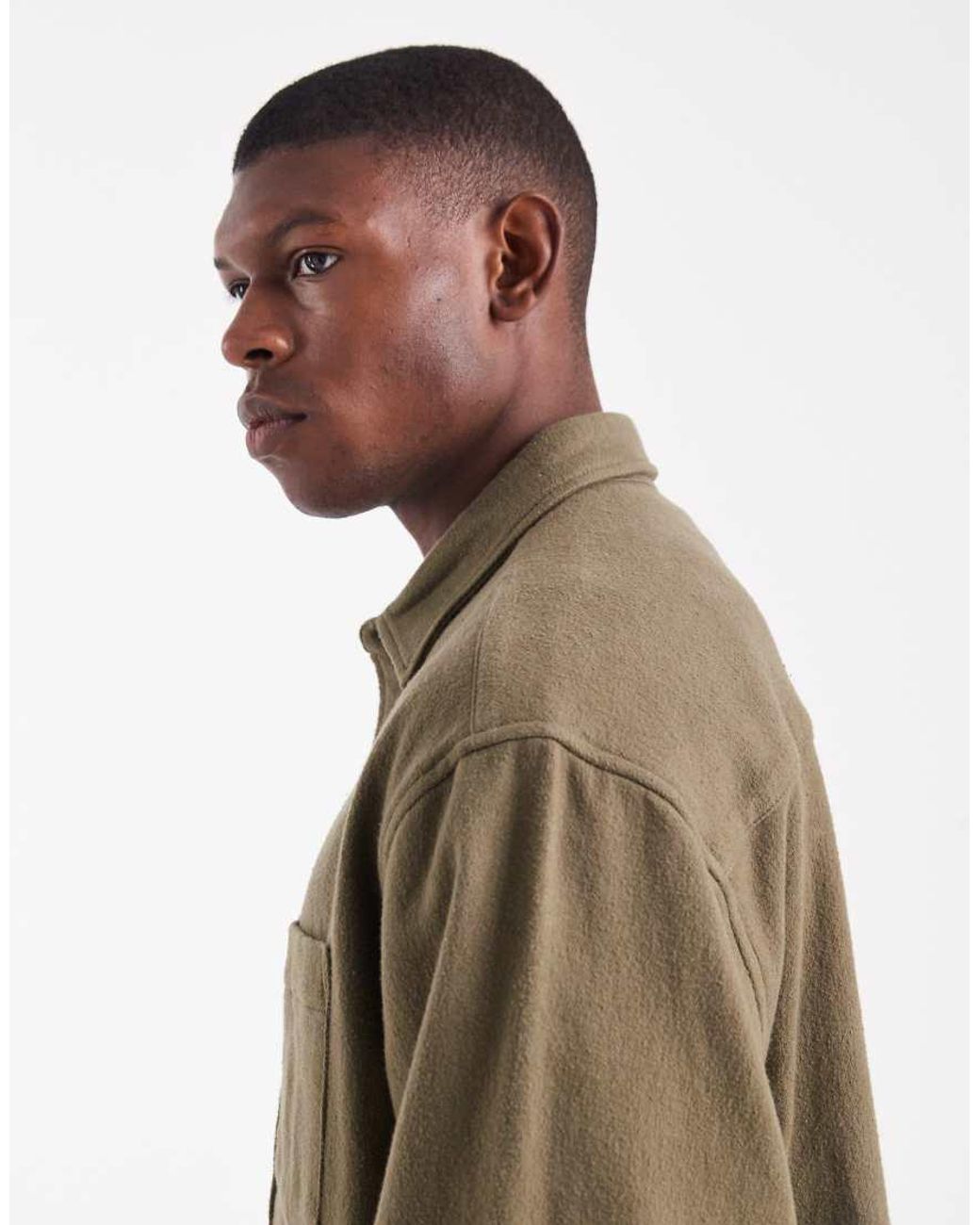 ASOS Green Oversized Flannel Shirt for men