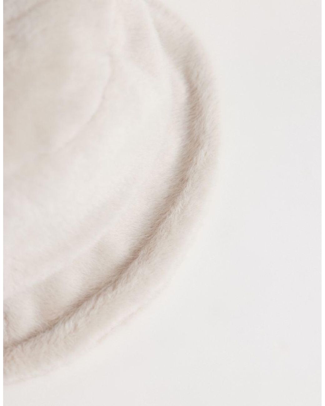Barbour White Cyrus Faux Fur Bucket Hat