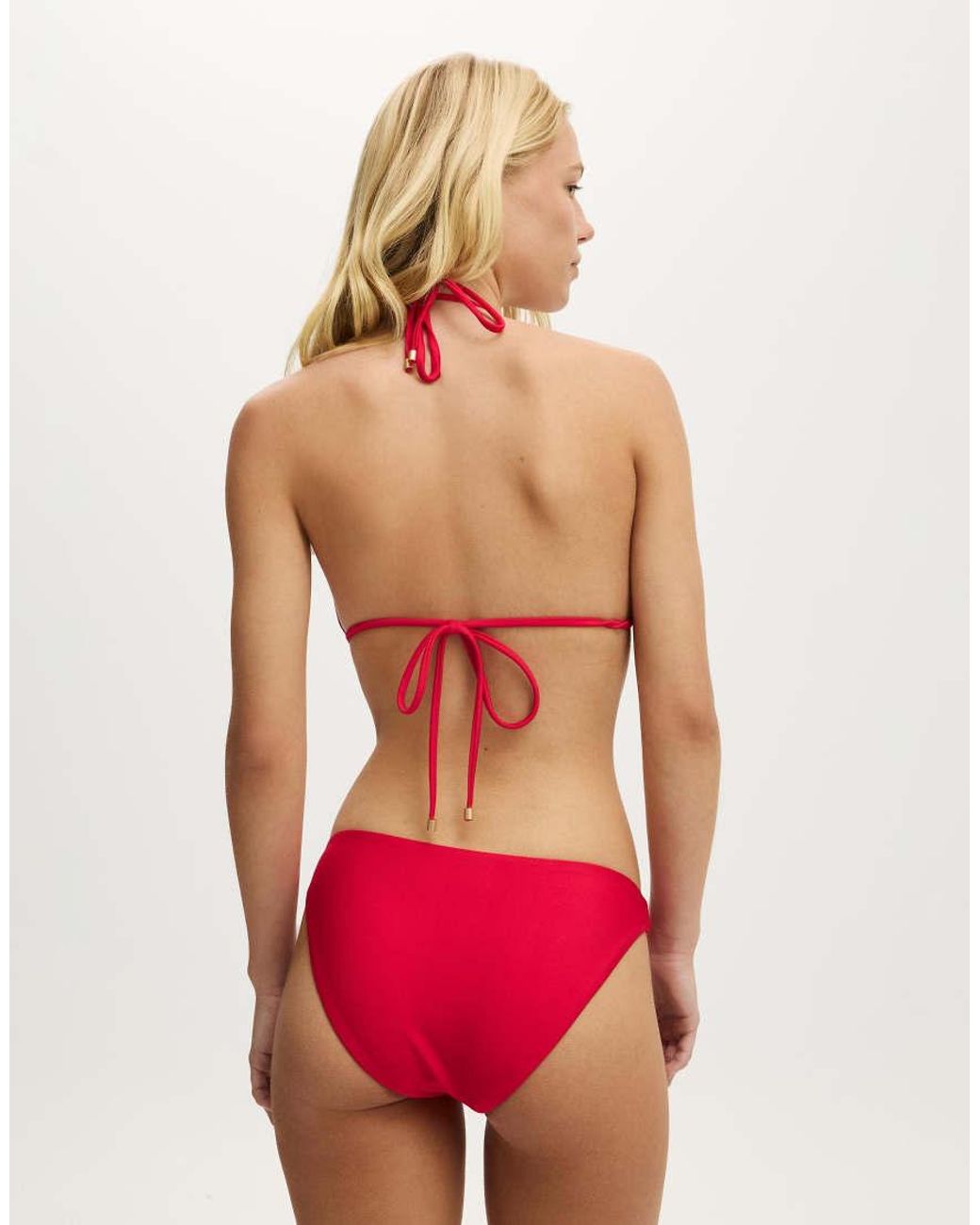 Cotton On Red String Triangle Bikini Top