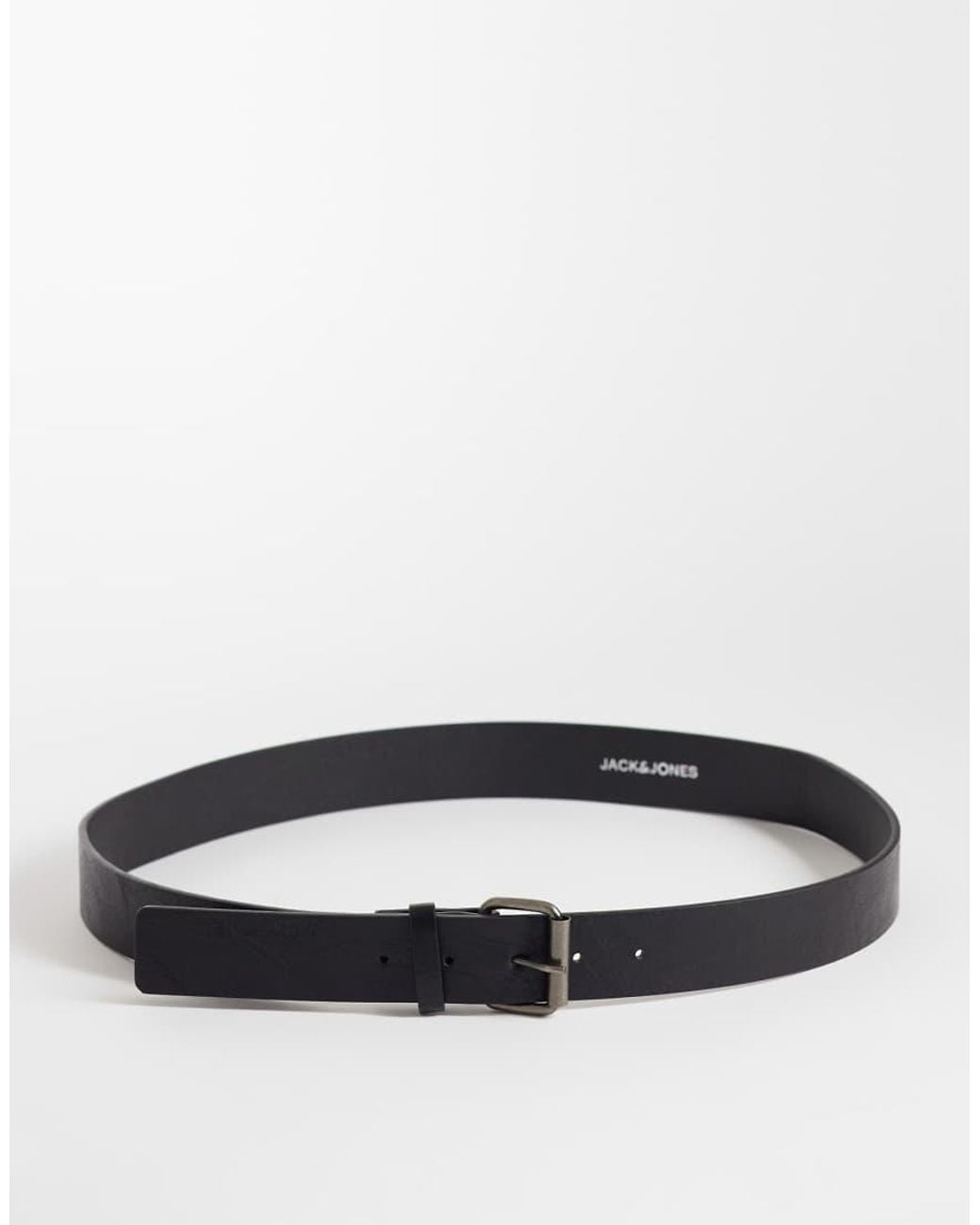 Jack & Jones Gray Leather Mix Belt for men