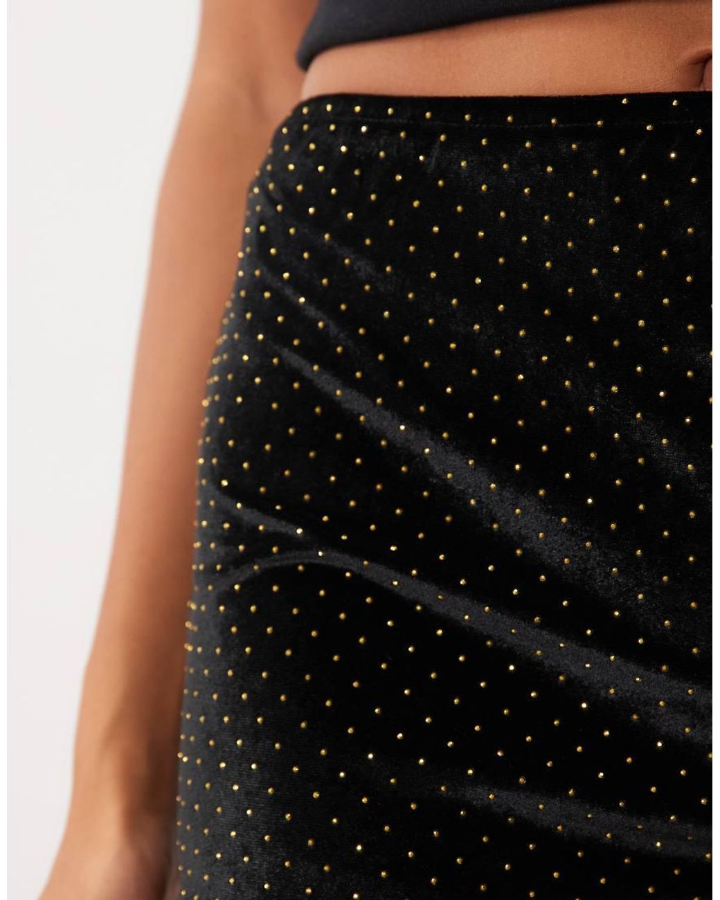 TFNC London Black Hotfix Velvet Hot Pants