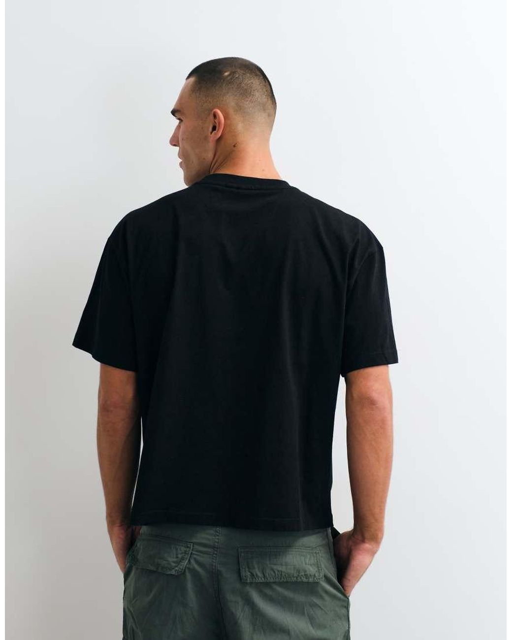 Parlez Black T-shirt With Graphic Chest Print for men
