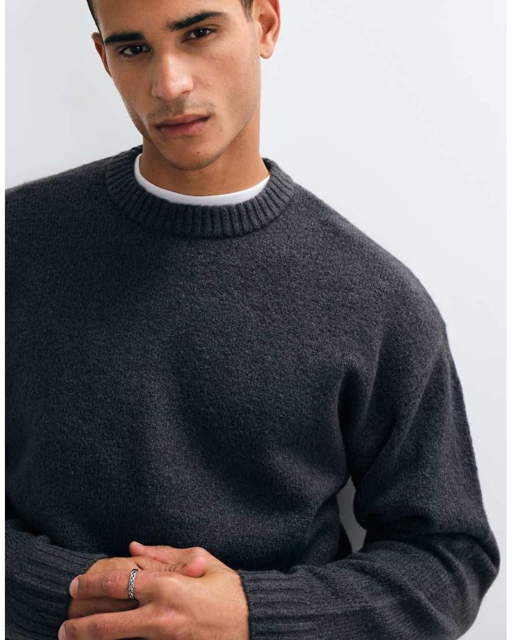 Jack & Jones Blue Oversized Fluffy Jumper for men