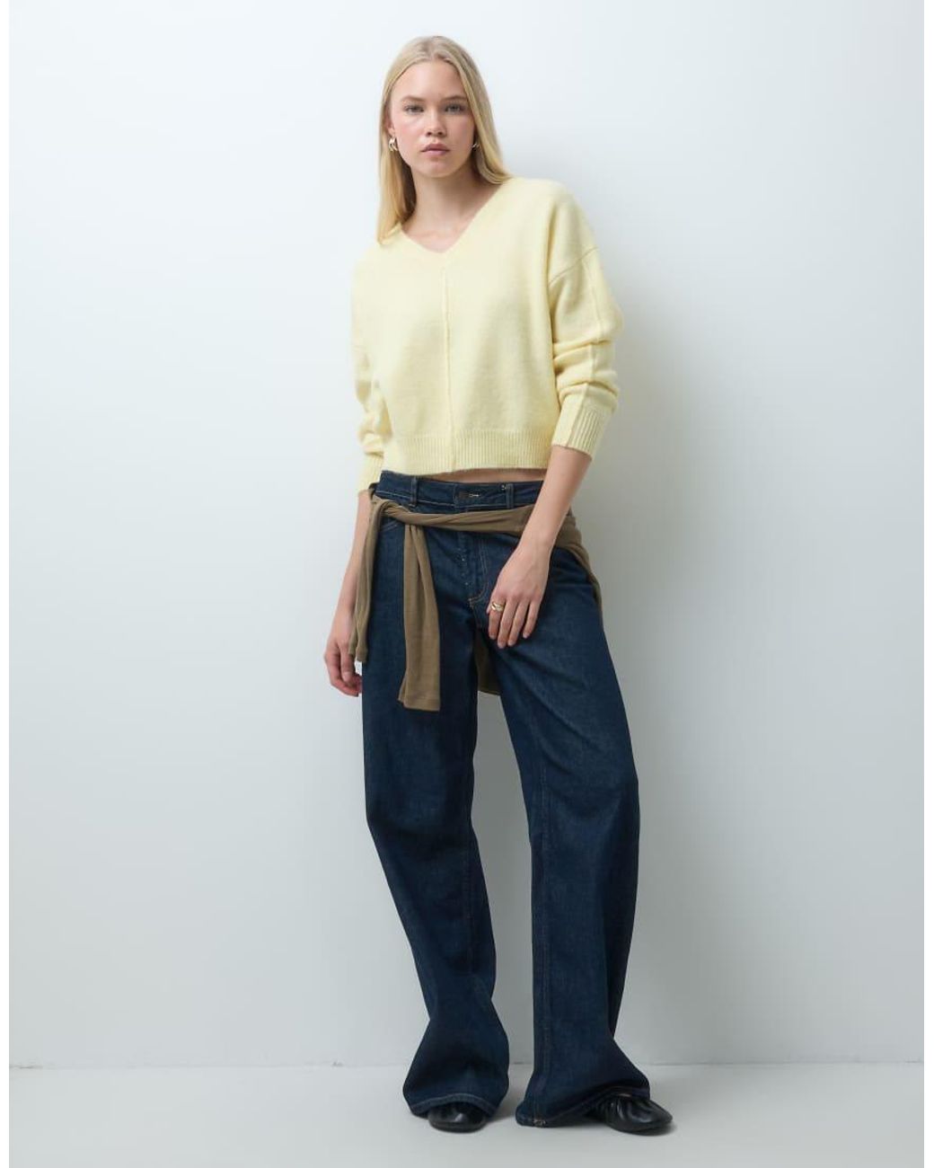 Mango Natural Teen V Neck Knitted Sweater