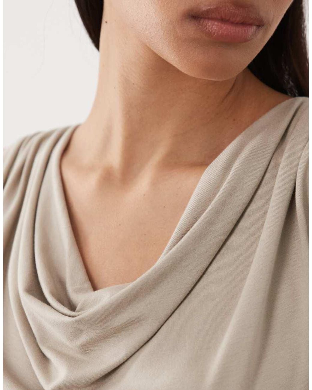 Mango Brown Cowl Neck Sleeveless Top