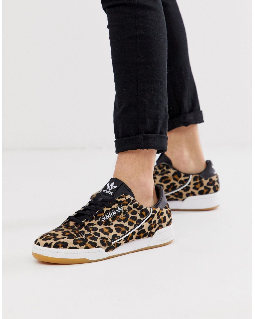 adidas Originals Continental 80s - Sneakers Met Luipaardprint En  Imitatie-ponyhaar in het Bruin voor heren | Lyst NL