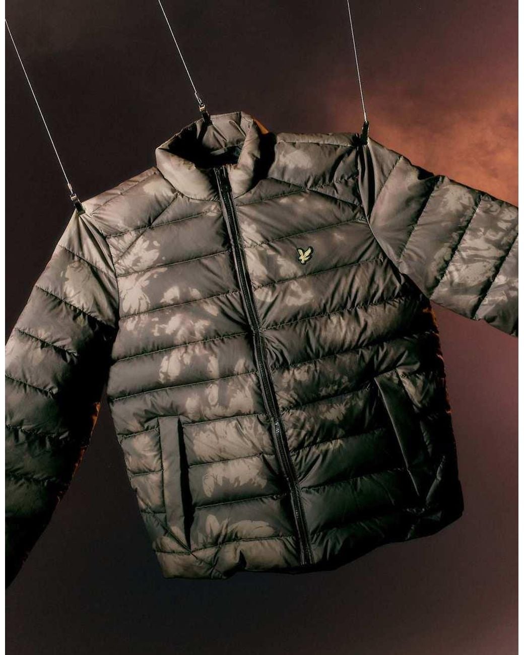 Lyle & Scott Brown Mid Jackets Heat Reactive Quilted Jacket for men