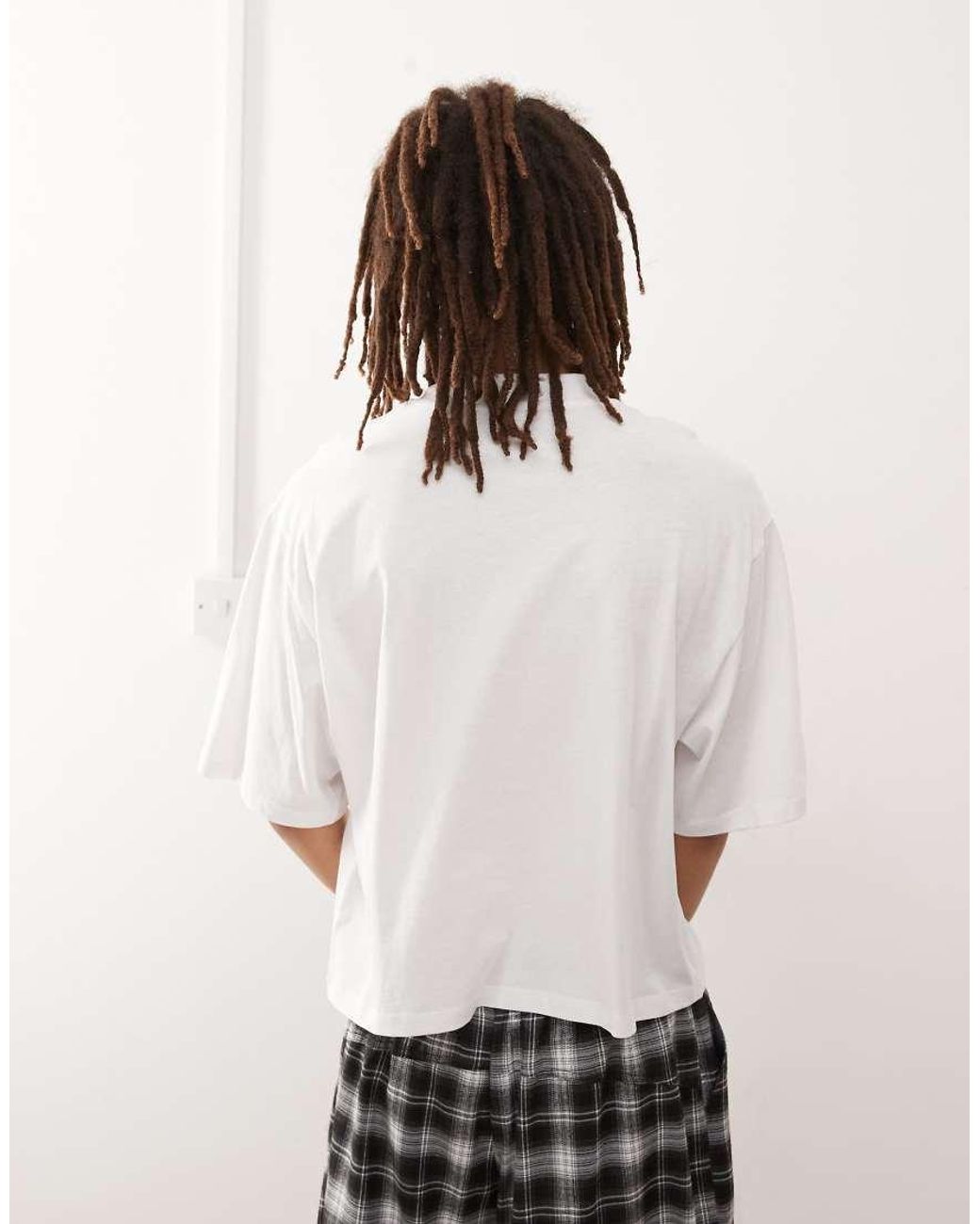 Collusion White Boxy Relaxed T-shirt for men