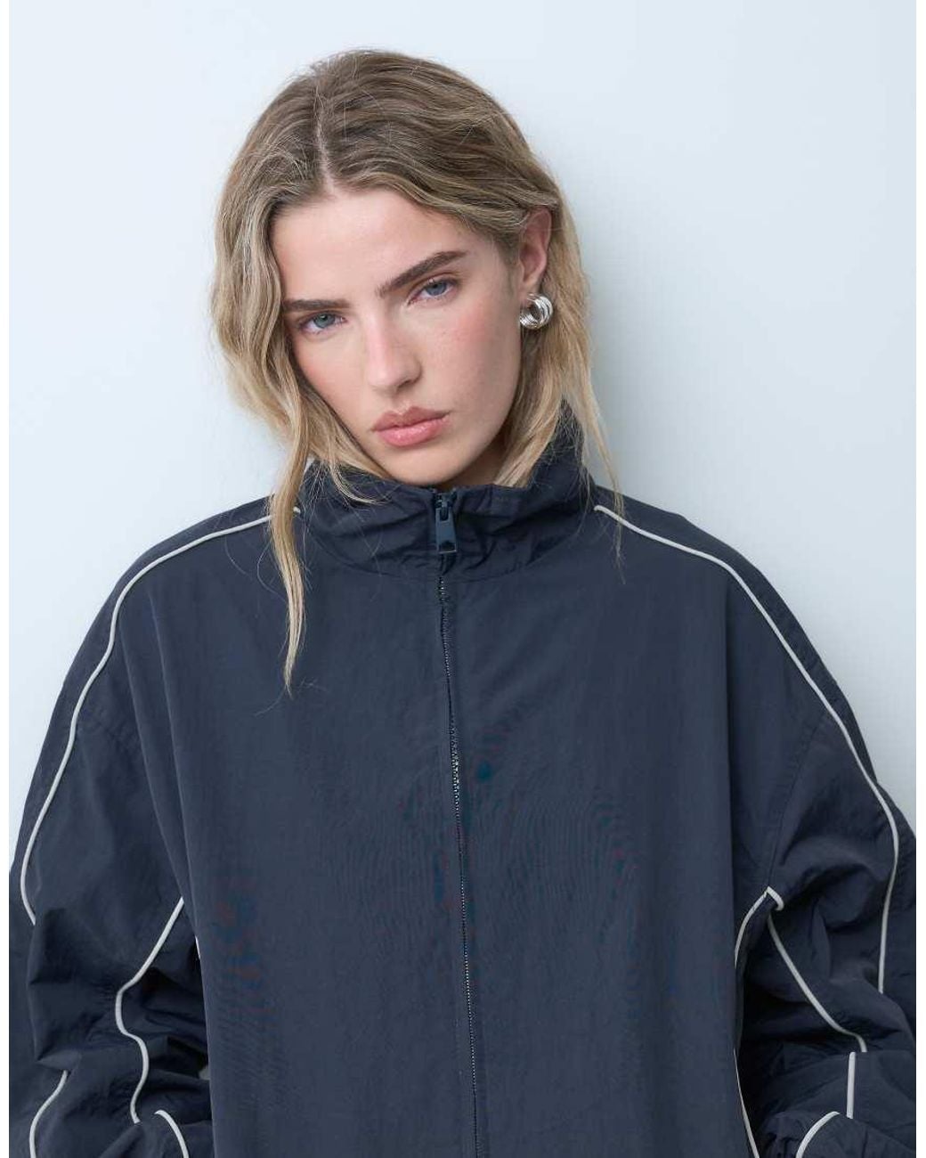 ASOS Blue Oversized Track Jacket