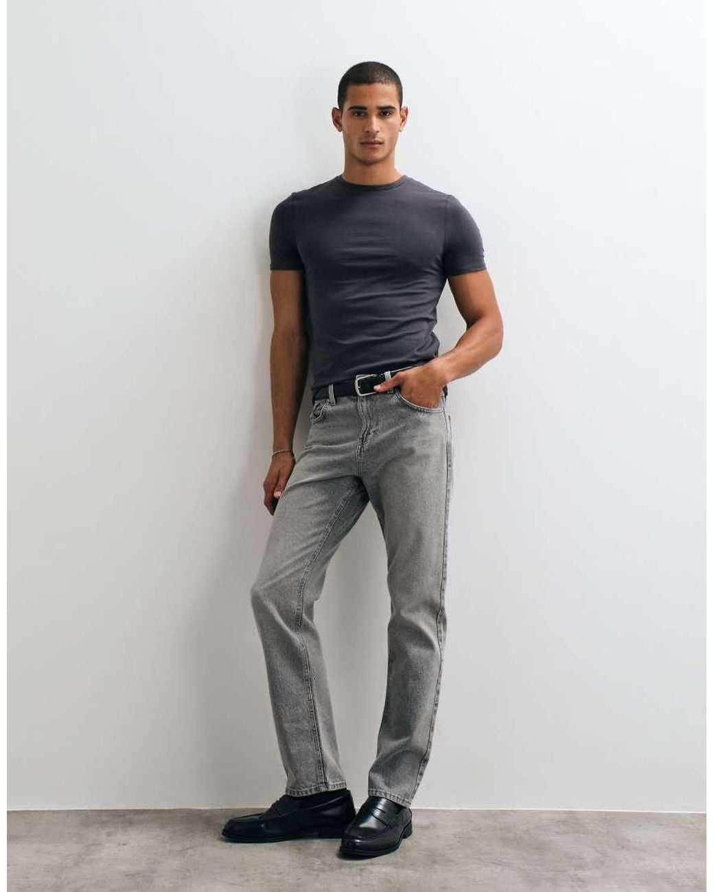 ASOS Blue Essentials Muscle Fit T-Shirt for men