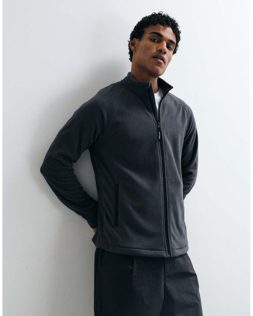 Jack & Jones Blue Zip Up Fleece Jacket for men