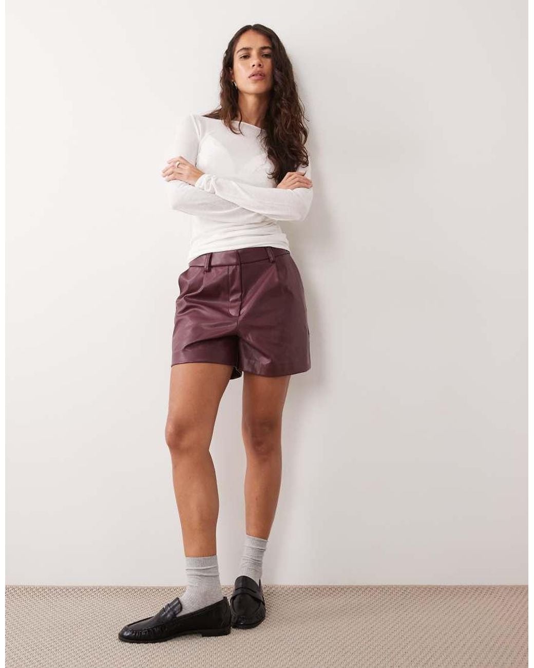 New Look Faux Leather Tailored Short