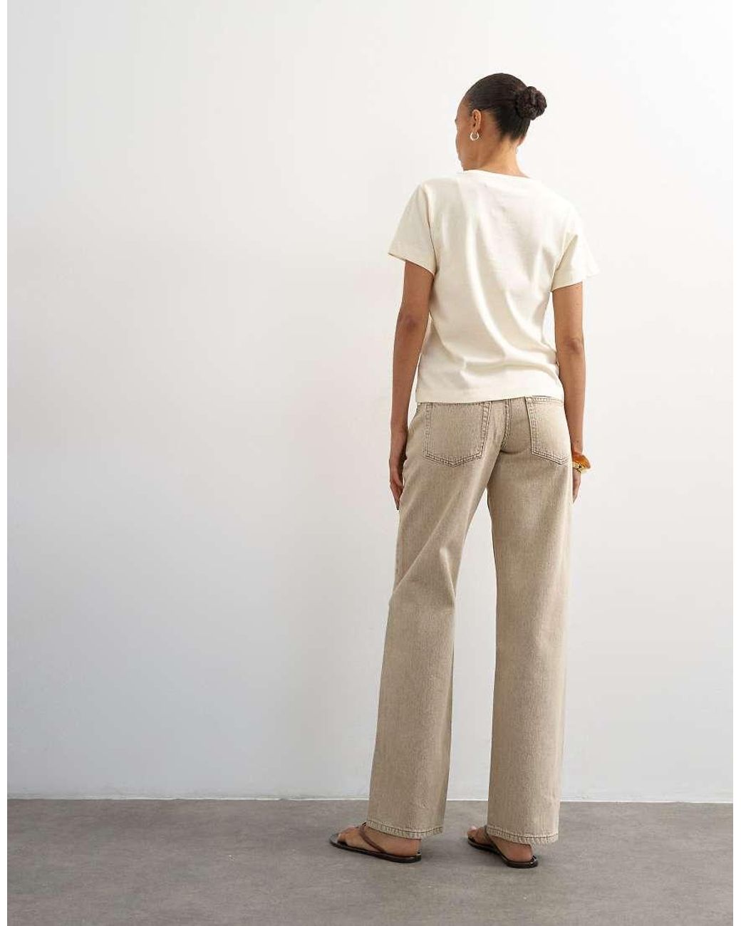 TOPSHOP White Ember Low Rise Relaxed Straight Leg Jeans