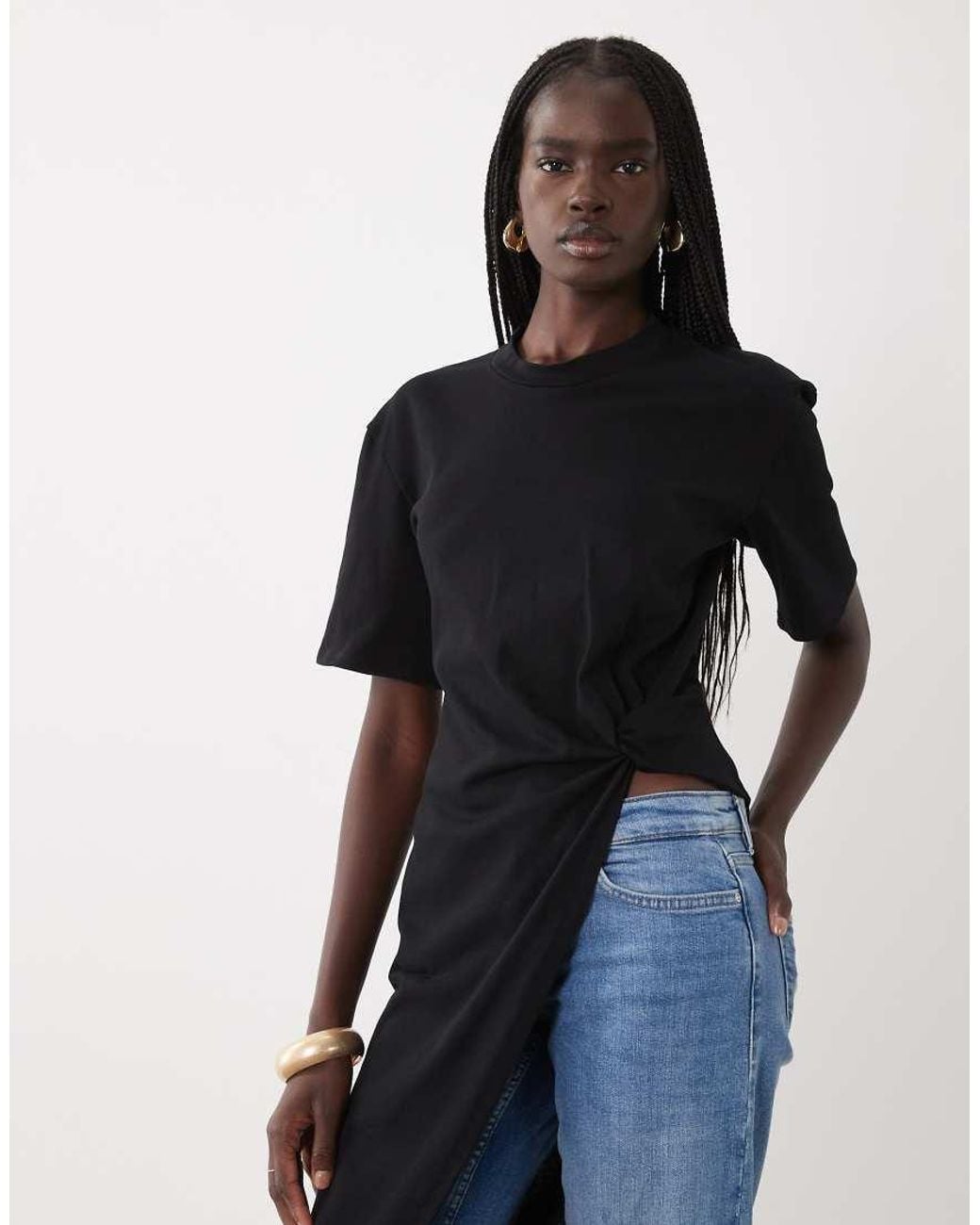 ASOS Blue Short Sleeve With Aysm Top