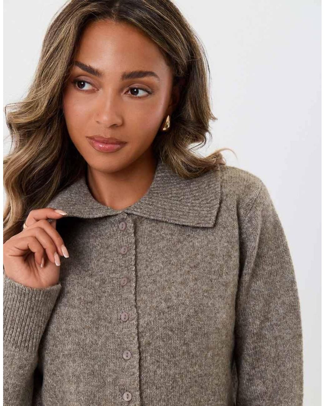 Threadbare Gray Polo Button Up Cardigan