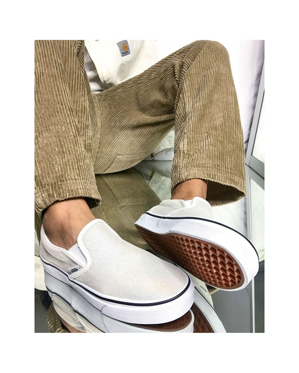 birch white slip on vans
