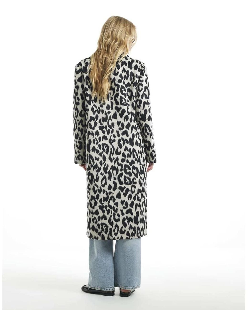 River Island White Leopard Duster Coat